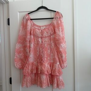 LoveShackFancy Tayton Floral Print Mini Dress - Size 4